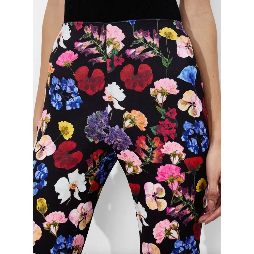 Alice + Olivia RMP Bootcut Pants Timeless Blossom Floral Mid Rise Size 0 - Picture 3 of 15